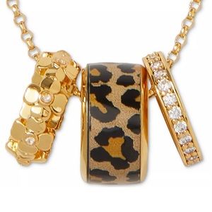 Kate Spade New York Gold-Tone Pavè multi-charm pendant necklace.